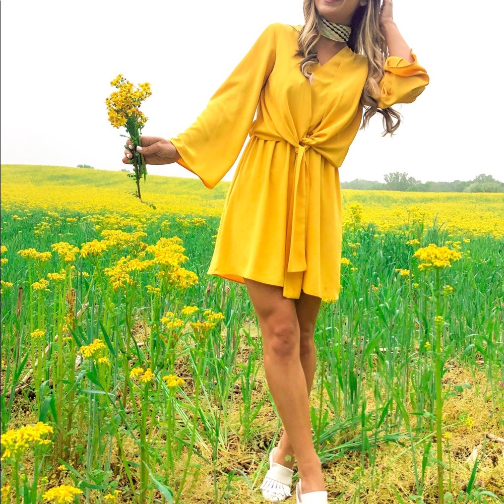 Yellow mini dress